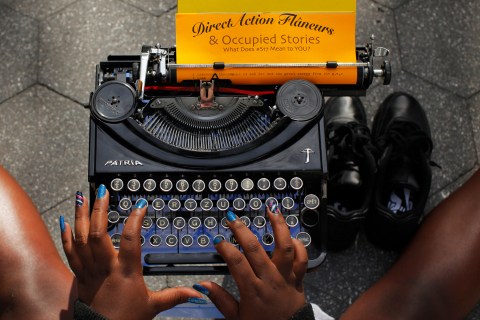 Occupy wall street typewriter