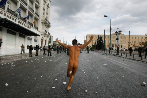 naked protester