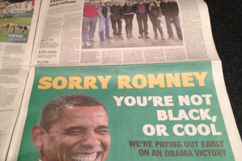 Paddy Power Advertisement in The Irish Times, Nov 5