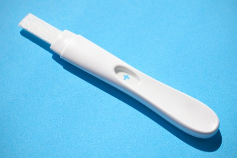 Pregnancy test showing positive result