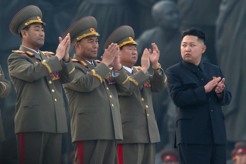 North Korean leader Kim Jong-Un claps