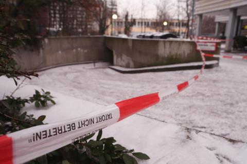 image: The robbers dug a 45-meter long tunnel from the underground parking garage to access the vault of the bank and made off with the contents sometime on January 14, 2013.