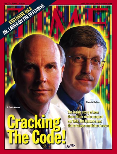 2000 – The Human Genome; J. Craig Venter & Dr. Francis Collins | TIME ...