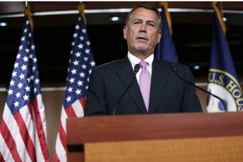 Boehner Holds Press Briefing At The Capitol