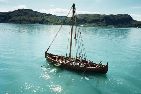 Viking ship off Greenland