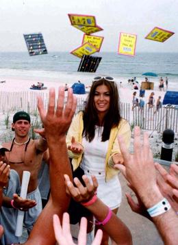MTV STAR TOSSES FREE CONDOMS ON FLORIDA BEACH BEFORE SPRING BREAK