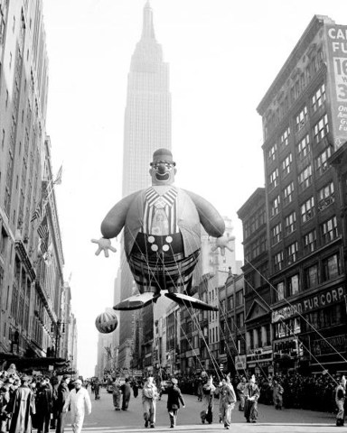 The Empire State Building forms a background for the  Macy's Parade on Nov. 22, 1945.