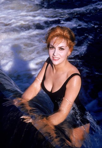Gina Lollobrigida in a swimming pool.