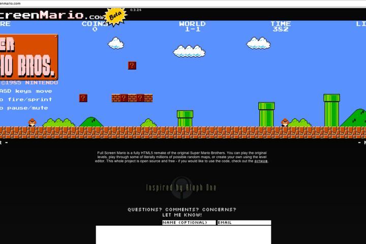 Super Mario Bros  Full screen free game to play